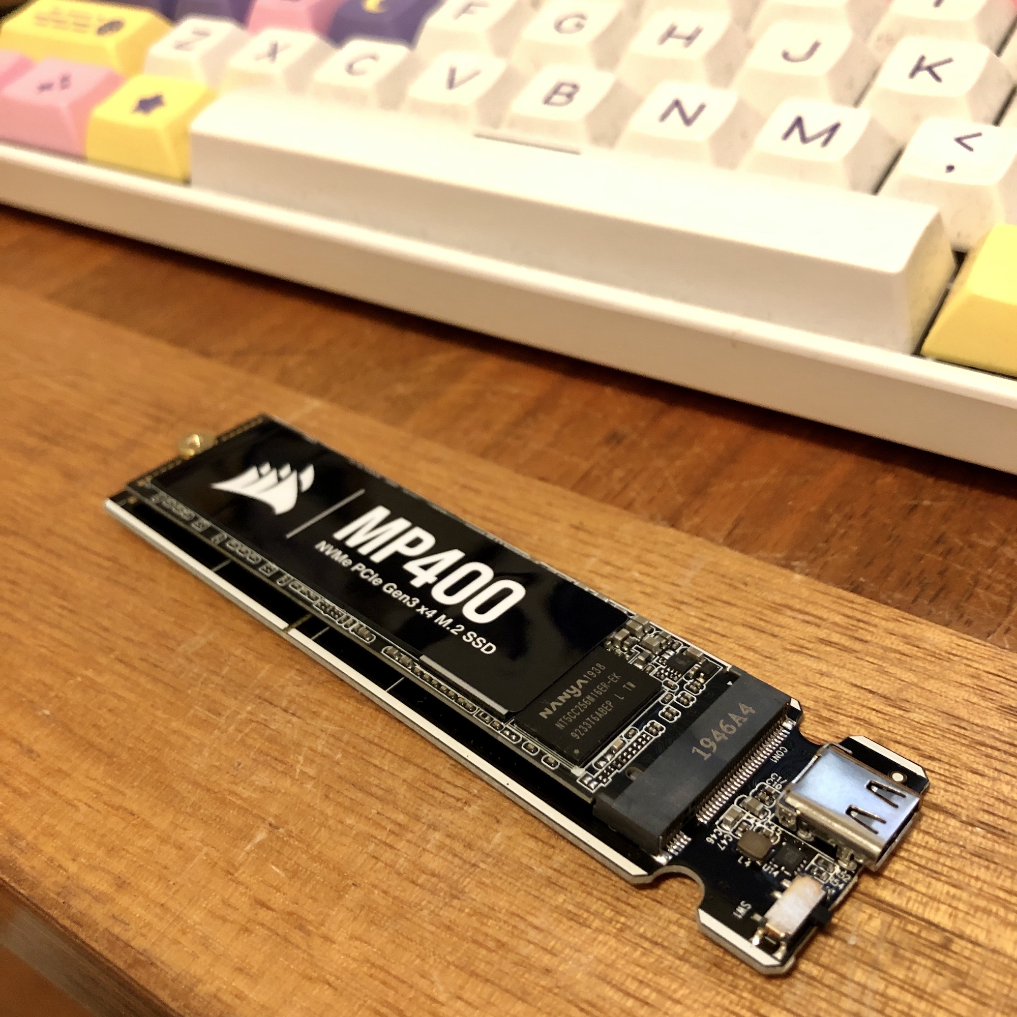 Corsair 2TB NVMe on Vantec board